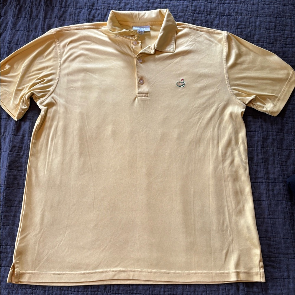 Masters‎ Performance Mens Yellow Short Sleeve Golf Polo Shirt Size Large Logo
